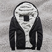 abordables Sweat à capuche en polaire-Homme Sweat à capuche Sweat à capuche zippé intégral Sweat à capuche en polaire Sweat à capuche doublé en polaire Noir Rouge Bleu Gris À capuche Uni Fermeture éclair Sport &amp; Loisir Occasionnel