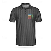 preiswerte Hawaii-Poloshirt für Herren-Kentucky Derby Herren Ente Hawaiianische Polohemden Golfshirt Kurzarm Polo-Shirts Hemden mit Kragen Lässig Strandbekleidung Urlaubskleidung Tropenkleidung Party-Outfits Knöpfe 3D-Druck Weiß Blau