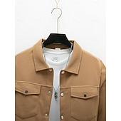 abordables Vestes Décontractées-Homme Veste Légère Chemise Veste Formel Maison Portable Avec Poches Printemps Automne Hiver Couleur Unie Actif ancien Col de chemise Régulier Noir Vert Claire bleu marine Kaki Veste