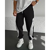 levne Tepláky-Pánské Tepláky Běžec Kalhoty Šňůrky Kapsy Elastický pas Barevné bloky Pohodlné Outdoorové sporty Denní Módní Na běžné nošení Černočervená Bílá  / modrá Lehce elastické