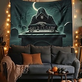 cheap Wall Tapestries-Tapestry Banners Blanket Grim Reaper 3D Dark Punk Gothic Style Party Dorm Shooting Backgrounds Home Decor
