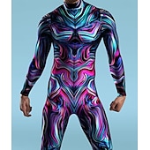 お買い得  男性用コスチューム-カーニバルコスチューム フルボディスーツ 柄全身タイツ コスプレ衣装 ボディスーツ プリント セクシーコスチューム ハロウィーン 男性用 女性用 男の子 コスチューム のために パーティー 性能 マスカレード 子供用 成人