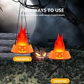 economico Luci decorative-Luce di fiamma finta di zucca, effetto fuoco dinamico 3D, luce di fiamma a LED per Halloween, per sospensione interna/esterna o decorazione da tavolo, accessorio spettrale per feste &amp;illuminazione