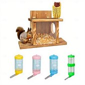 abordables Équipement de Camping-Mangeoire à écureuils, cantine à écureuils murale en bois robuste pour jardin, boîte d&#039;alimentation pour écureuils en rondins d&#039;extérieur résistante à l&#039;humidité pour jardin, arbre