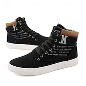 cheap Men&#039;s Sneakers-Men&#039;s Tan Faux Leather High-Top Sneakers with Lace-Up Design, Stylish Casual Shoes for Walking, Work and Weekend Outfits