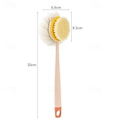 baratos Utensílios de Casa de Banho-Esfoliante de banho 2 em 1 e escova para as costas, cabo extra longo, cerdas macias, esfoliante de chuveiro, escova corporal com duas cabeças, itens essenciais para cuidados suaves com a pele no
