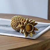 Недорогие Свечи и подсвечники-Винтажный золотой подсвечник в форме ананаса, настольный канделябр из смолы для дома, отеля, свадьбы &amp;украшения для праздничного стола