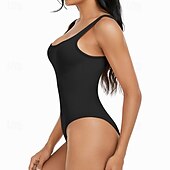billiga Set och One-Pieces-Dam Träningsdräkt One Piece Romper Ensfärgat Kroppsdräkt risvit Svart Gym Träning Löpning Andningsfunktion Magkontroll Ärmlös Sport Sportkläder