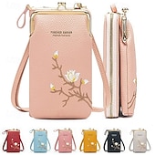 economico Organizzazione spazi-Portafoglio a tracolla da donna con porta cellulare, elegante mini borsa a tracolla ricamata, borsa da donna multifunzionale, piccola borsa a tracolla alla moda casual per l&#039;uso quotidiano