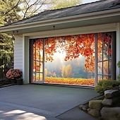 baratos Banners de Garagem e Porta-Tampa da porta da garagem Grande pendurado 森林 Rústico 3D De Festa Exterior Fundos de fotografia Porta de Entrada Decorações de parede de porta de fundo