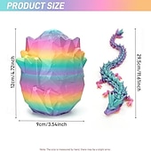 Недорогие Скульптуры-Набор из 12-дюймовых 3D-напечатанных яиц дракона, пасхальные яйца, мифические яйца дракона с драконом внутри, фантазийный коллекционный декор для детей и взрослых, идеальный подарок на Пасху или день