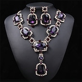 voordelige Sieradensets-Sieradenset 2 Kromi 1 Ketting Oorbellen Dames Elegant Vintage Modieus Vintagestijl Klassiek Sieraden set Voor Bruiloft Feest Bruiloft gast