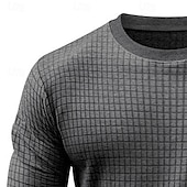 abordables Sudaderas Básicas_-Hombre Sudadera Sudadera con estampado de gofres Sudadera Con Capucha Pull-over Negro Blanco Verde Ejército Caqui Gris Cuello Barco Plano Con Texturas Deporte Casual Diario Ropa de calle Fresco Ropa