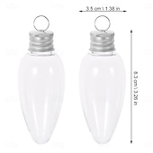 ieftine Ornamente-10 buc ornamente de Crăciun pentru becuri, recipient umplător pentru becuri transparente cu capace cu filet, borcan de plastic pentru bomboane, recipient umplător pentru becuri, ornament agățat, perfect pentru meșteșuguri DIY, bomboane, suc.