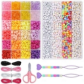 Недорогие набор для изготовления бисера-Набор для изготовления браслета из глиняных бусин, плоские бусины в стиле «преппи» для создания украшений в стиле «дружба», полимерные бусины «хейши» с подвесками, подарки для девочек-подростков,