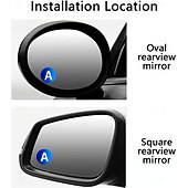 abordables Servicio de Vehículo-Espejo retrovisor para punto ciego de coche, 2 unidades, ajustable a 360 grados, gran angular, con ventosa, universal, redondo, auxiliar, para conducción, seguridad y estacionamiento.