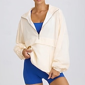 tanie Kurtki biegowe-Damskie Kurtka sportowa Zamek błyskawiczny do połowy Z kieszeniami Długi rękaw Top Athleisure Jesień Solidne kolory Szybkie wysychanie Oddychający Codzienny Sportowy Bieganie Odzież sportowa Odzie