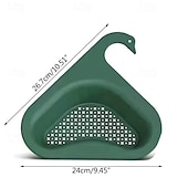 cheap Kitchen Utensils &amp; Gadgets-3pcs Kitchen Sink Drain Basket Swan Drain Rack, Triangular Corner Sink Strainer, Saddle Design Hanging Filter Basket for Fruits, Vegetables, and Food Waste, No Drilling Required
