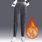 Pentru femei Pantaloni din lână Pantaloni Corduroy Pantaloni Șic Stradă Casual Lungime totală Natural Simplu Buzunar Talie elastică Comfortabil În aer liber Vacanță Purtare Zilnică Gri Negru Cafea ieftine pantaloni cu picior drept-Pentru femei Pantaloni din lână Pantaloni Corduroy Pantaloni Șic Stradă Casual Lungime totală Natural Simplu Buzunar Talie elastică Comfortabil În aer liber Vacanță Purtare Zilnică Gri Negru Cafea