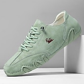 billige Sneakers til herrer-grønne semskede joggesko for menn – lette, avslappede sportssko for turgåing, reiser og streetwear-antrekk