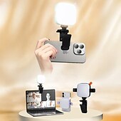 お買い得  スマホカメラアタッチメント-ミニビデオライト スマートフォン用 自撮り LED カメラライト 内蔵リチウム電池 iPhone iPad Samsung 各種写真用携帯電話用