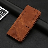 abordables Carcasas iPhone-teléfono Funda Para iPhone 17 Air 16 15 14 Pro Max Plus 16e 13 Pro Max Mini Funda Trasera con correa de muñeca Caballete Ranura para tarjetas Retro TPU Cuero de PU