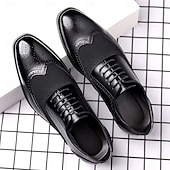 baratos Formal-Sapatos oxford masculinos bico fino bicolor marrom e verde – brogues estilosos de couro sintético para looks casuais elegantes