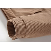 economico Giubbotti Casual-Per uomo Giacca in Velluto a Coste Giacca in Pile Formale Casa Calore Termico Tasca Autunno Tinta unica Attivo Vintage Colletto a Camicia Regolare Nero Bianco Verde Cachi Giacca