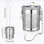 cheap Kitchen Utensils &amp; Gadgets-Large Tea Infuser for Loose Leaf Stainless Steel Tea Strainers and Spice Ball Extra Fine Mesh Strainer with Chain Hook and Lid