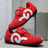 economico Sneakers da uomo-scarpe da ginnastica sportive rosse e bianche da uomo: eleganti scarpe da corsa con rete traspirante per abbigliamento casual, palestra e avventure all&#039;aria aperta