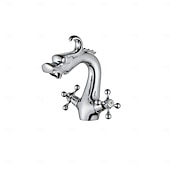 preiswerte Waschbeckenarmaturen-Waschbeckenarmatur - Klassisch Chrom / Ölgeriebene Bronze / Antikes Messing Mittelset Zwei Griffe Ein LochBath Taps