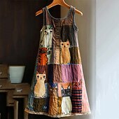 ieftine Rochii Boho-Pentru femei Rochii Midi Rochie casual Rochie de vară Modă Modern Zilnic Plajă Sfârșit de săptămână Fit regulat Floare Fără manșon În V Galben Roșu-aprins Albastru piscină Maro Vară Primăvară