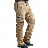 cheap Cargo Pants-Men's Cargo Pants Trousers Buttons Multi Pocket Plain Wearable Outdoor Daily Camping &amp; Hiking Fashion Classic Black Yellow