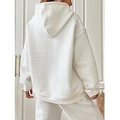 economico Felpe e Sweatshirt Texturizzati-Per donna Felpa con cappuccio Casual Comodo Manica Lunga Con Cappuccio Top Regolari Casuale Tasca Frontale Marrone rossastro Nero Bianco Giallo Rosa Autunno Inverno
