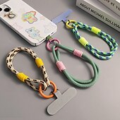 abordables Correas para el teléfono y muñequeras-Cuerda de mano simple de dos hilos de moda, cuerda de muñeca corta simple, cuerda colgante de doble capa, firme y resistente, antirroturas y anticaídas, cuerda para colgar teléfonos móviles.