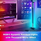 abordables Lumières intelligentes-Bande lumineuse LED RVB, barres lumineuses LED RVB IC synchronisées avec la musique, éclairage d&#039;ambiance alimenté par USB, rétroéclairage de télévision de jeu à changement de couleur avec