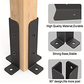 abordables Matériaux de Construction-Ensemble de supports d&#039;ancrage réglables pour poteaux de terrasse de 1,5 x 1,5, 2 x 2, 2 x 4 et 4 x 4, support en métal lourd pour clôture en bois et gazebo
