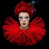 preiswerte Zubehör und mehr-Rokoko Viktorianisch Renaissance Tüllkragen Zirkus Clown Kostüm Unisex Halloween Karneval Leistung LARP Renaissance-Messe Erwachsene Kragen Ganzjahres