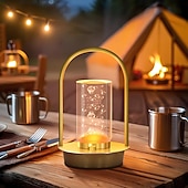 abordables Lampes de table-Lampe de table portable en métal pour extérieur et intérieur, 3 couleurs, sans fil, rechargeable, à intensité variable, alimentée par batterie, petite lampe de bureau, lanterne pour patio, chambre,