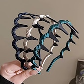 abordables Suministros para eventos y fiestas-Diadema retro de calavera alta con perlas para mujer, 3/6 unidades, diadema francesa antideslizante con dientes, elegante accesorio para peinar el cabello y lavarse la cara.