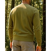 preiswerte Oberteile-Herren Sporthemd Wanderhemd Langarm Rundhalsausschnitt Oberteil Außen Schnelltrocknend Atmungsaktiv Polyester Schwarz Armeegrün Khaki Tennis Golfspiel Laufen