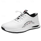 cheap Men's Sneakers-Men's White Athletic Sneakers with Arch Support – Lightweight Casual Walking Shoes for Daily Wear, Travel and Street Style