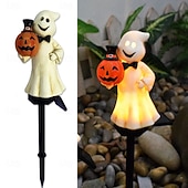 ieftine Novelty-rășină solară Halloween dovleac rotund joben pălărie dovleac ochelari dovleac fantomă vrăjitor dovleac cap de pisică dovleac fantomă ascuțită pălărie fantomă mantie pisică cioară schelet curte în aer