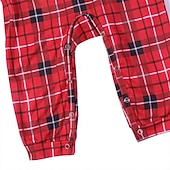 baratos Conjuntos iguais para a família-Olhar de família Pijamas Xadrez Casa Imprimir Vermelho Manga Longa Ativo Roupas Combinando