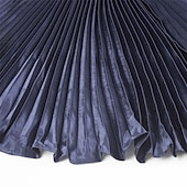 abordables Jupes Maxi-Femmes Jupe Trapèze Mode Occasionnel Maxi Taille haute Jupes Uni Plissé Micro-Élastique Décontracté Quotidien Week-end Bleu de paon Violet Bleu Vert foncé Été Polyester