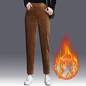 Pentru femei Pantaloni din lână Pantaloni Corduroy Pantaloni Șic Stradă Casual Lungime totală Natural Simplu Buzunar Talie elastică Comfortabil În aer liber Vacanță Purtare Zilnică Gri Negru Cafea ieftine pantaloni cu picior drept-Pentru femei Pantaloni din lână Pantaloni Corduroy Pantaloni Șic Stradă Casual Lungime totală Natural Simplu Buzunar Talie elastică Comfortabil În aer liber Vacanță Purtare Zilnică Gri Negru Cafea