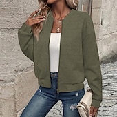 economico Felpe e Sweatshirt Texturizzati-Per donna Cappotto Giacca Casual Confortevole Traspirante Cerniera Tasca Moda Moderno Casual Semplice Uscire Weekend Cerniera Regolare Collo alla coreana Vestibilità regolare Manica Lunga Capispalla