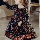 preiswerte Halloweenkostüme für Mädchen-Kinder Mädchen Partykleid Einfarbig Langarm Leistung Netz Prinzessin Süß Netzstoff Knöchellang Etui-Kleid Tüllkleid Sommer Frühling Herbst Kinder Schwarz Weiß Wein
