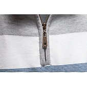 abordables Pulls et cardigans élites pour hommes-Homme Pull Tricoter Hauts Réguliers Demi-zip Bandes Rayé Col montant ancien Frais École Vacances Vêtement Tenue Printemps Automne Noir Violet S M L