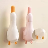 preiswerte Küchenutensilien &amp; Gadgets-2 Stück Haarfänger in Form einer Cartoon-Ente – wiederverwendbares Abflusssieb aus Kunststoff mit Clip und Klebstoff zur Haarentfernung in Küche, Bad, Terrasse und Toilettenabfluss